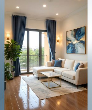 Alternative view of Rèm Cửa Quận 12 Đẹp 260408 - Lắp Rèm Vải 1 Màu Vân Nổi Tại Đông Hưng Thuận