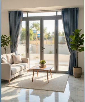 Rèm Cửa Quận 12 Đẹp 260408 - Lắp Rèm Vải 1 Màu Vân Nổi Tại Đông Hưng Thuận