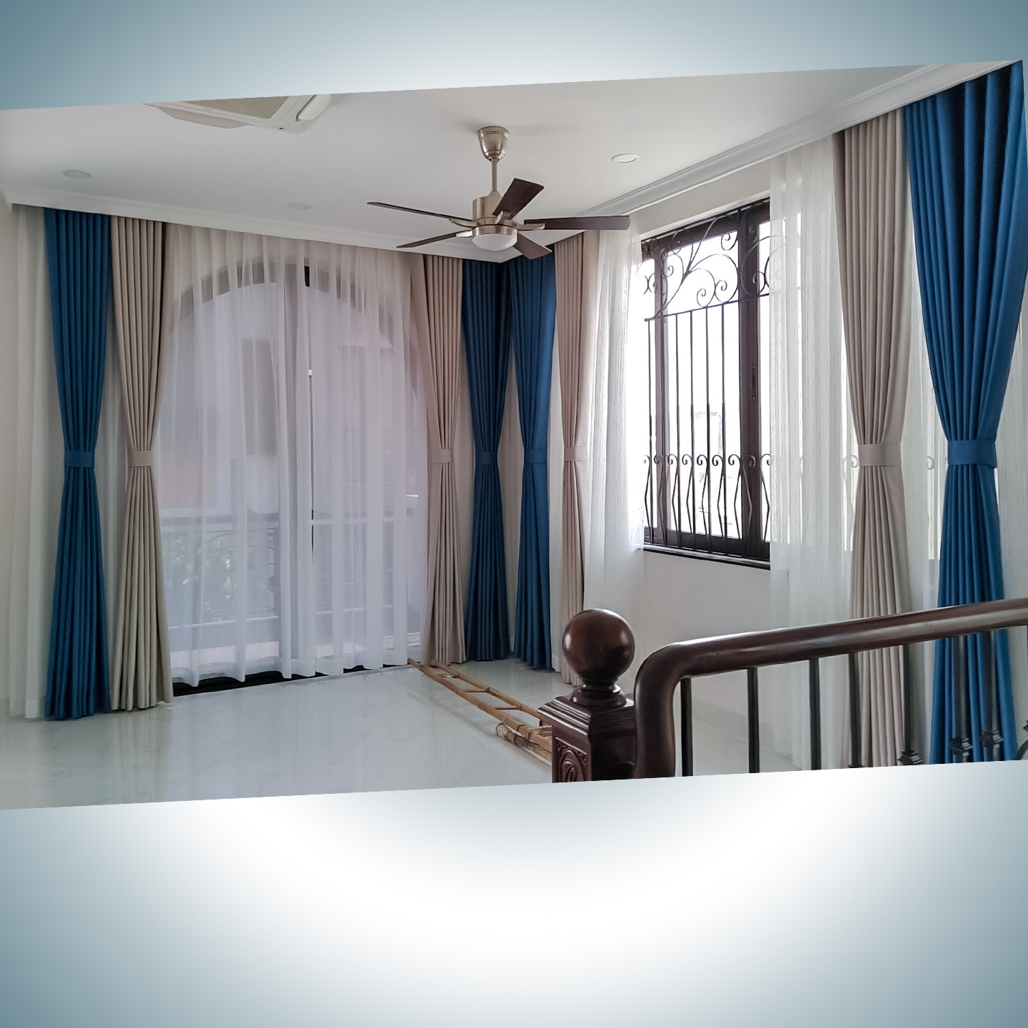 Thi Công Rèm Cửa Thông Tầng Phòng Khách Tại Lê Đức Thọ An Hội Tây | Rèm Cửa Thiên Kim - Ảnh 13