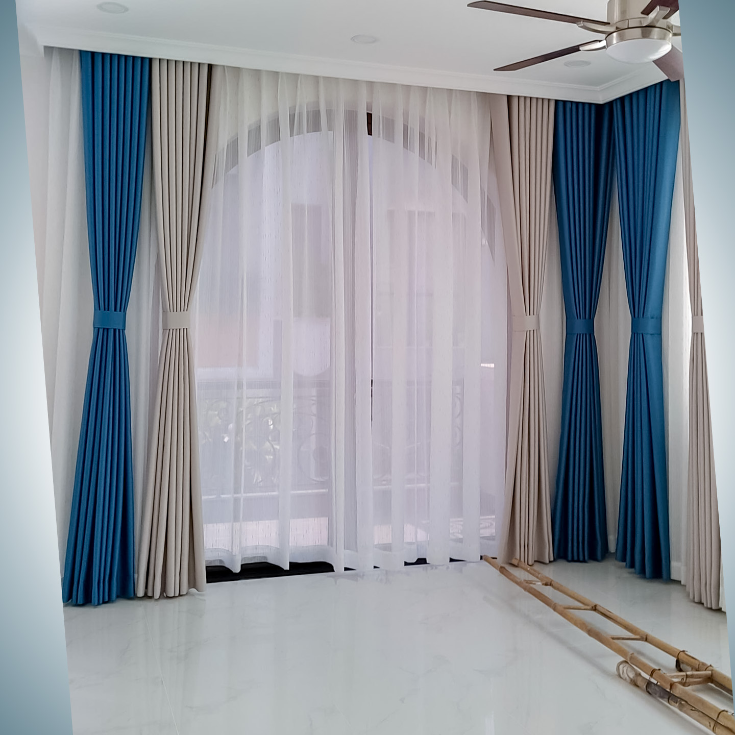 Thi Công Rèm Cửa Thông Tầng Phòng Khách Tại Lê Đức Thọ An Hội Tây | Rèm Cửa Thiên Kim - Ảnh 11