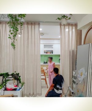Lắp Đặt Rèm Cửa Đường Nguyễn Văn Lượng Gò Vấp – Rèm Spa Vải Voan Linen May Xếp Ly
