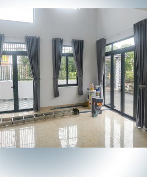 Alternative view of Thi Công Lắp Đặt Rèm Vải Xám Họa Tiết Đường Lê Văn Thọ Gò Vấp | Cửa hàng rèm cửa Gò Vấp, rèm cửa quận 12