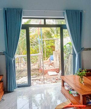 Lắp Đặt Rèm Cửa Đường Hà Huy Giáp Quận 12 | Mẫu Rèm Vải Xanh Cao Cấp