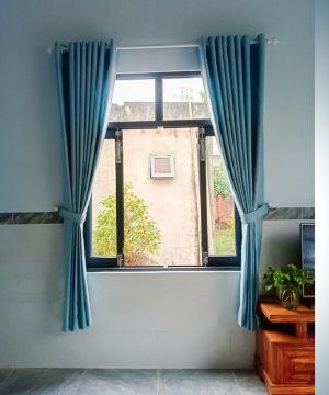 Alternative view of Lắp Đặt Rèm Cửa Đường Hà Huy Giáp Quận 12 | Mẫu Rèm Vải Xanh Cao Cấp