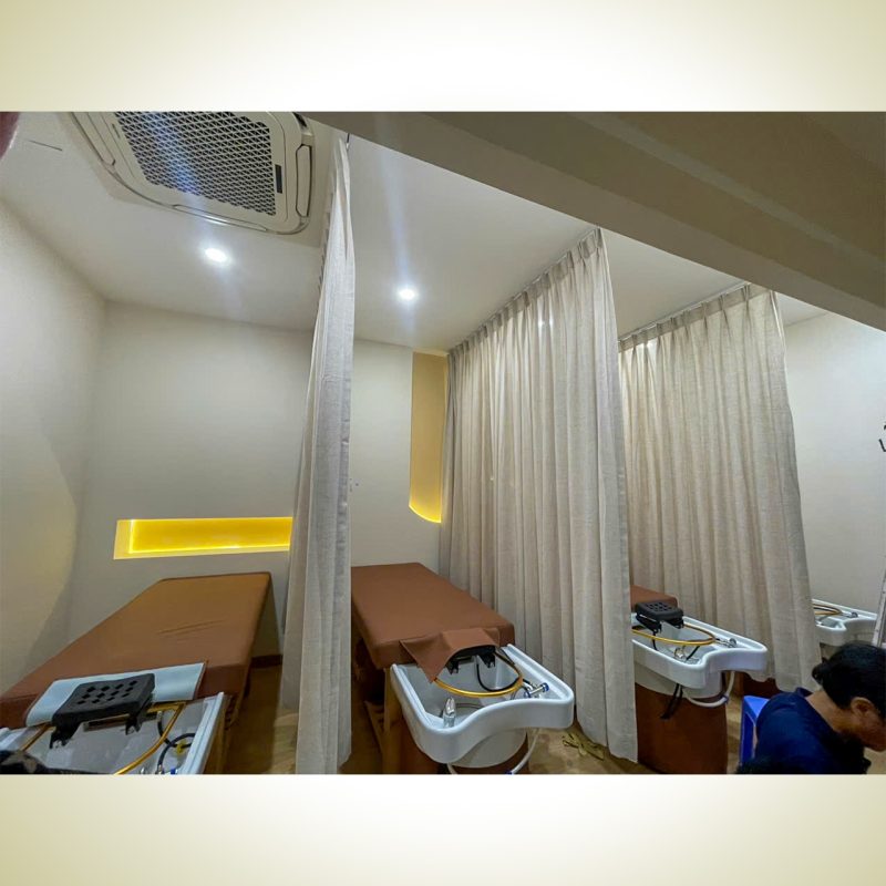 Rèm voan linen ngăn giường Spa Rèm Spa Đường Phan Văn Trị Gò Vấp
