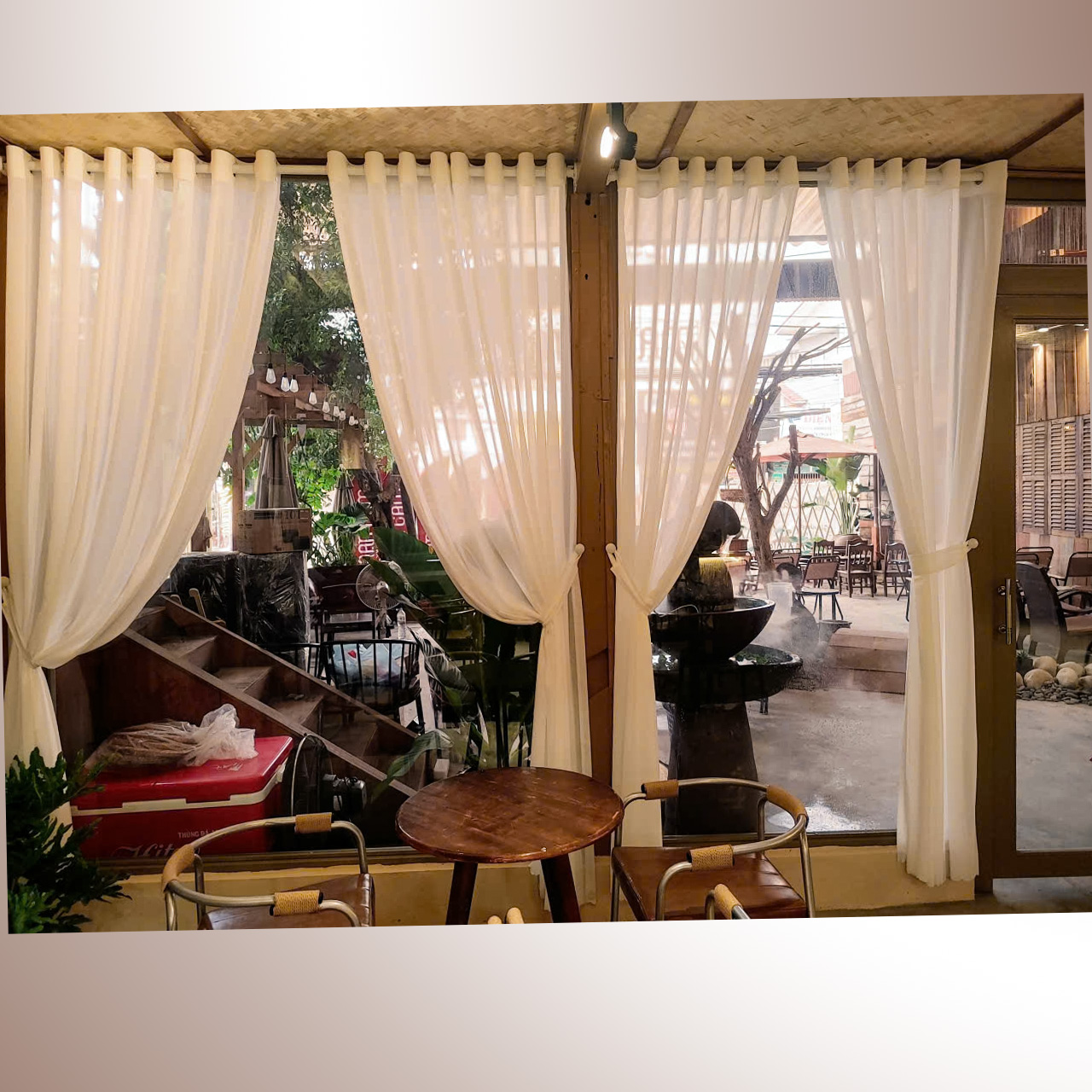 Lắp Đặt Rèm Voan Trang Trí Quán Cà Phê Phạm Văn Chiêu Gò Vấp - Tạo Góc Chill Thơ Mộng | Rèm Cửa Gò Vấp - Ảnh 3